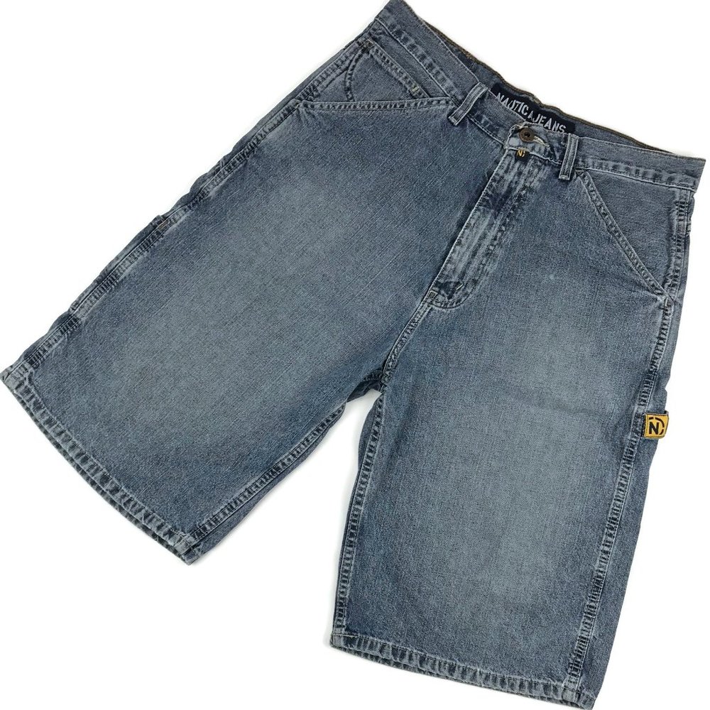 Vintage Nautica Carpenter Denim Jean Shorts Sz 32